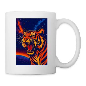 Kosmische Tigergalaxie-Illustration - Tasse - Weiß - Rechts