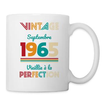 Anniversaire 60 ans - Vintage - Septembre 1965 - Mug blanc - blanc - Droite