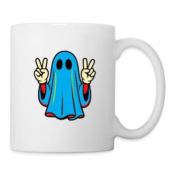 Imprimé fantôme ludique avec signe de paix - Mug blanc - blanc - Droite