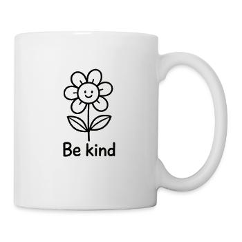 Fröhliche Blume mit Botschaft - Tasse - Weiß - Rechts
