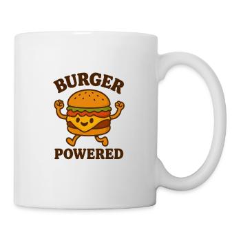 Burger Power Cartoon Design - Mug - white - Right