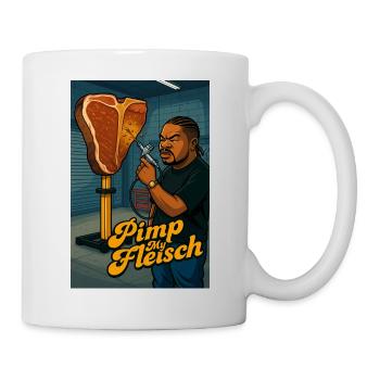 Pimp My Fleisch (BBQ-Shirt) - Tasse - Weiß - Rechts