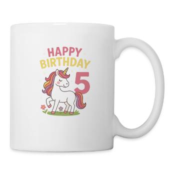 Unicorn birthday design with pastel colors - Mug - white - Right