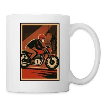 Vintage Motorcycle and Jazz Music Pattern - Mug - white - Right