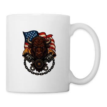 Bison Rider – Wild Biker Spirit - Mug blanc - blanc - Droite