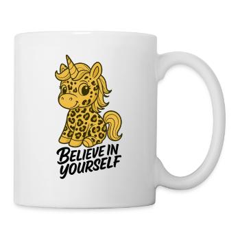 Leoparden-Einhorn - Süßes Cartoon Design - Tasse - Weiß - Rechts