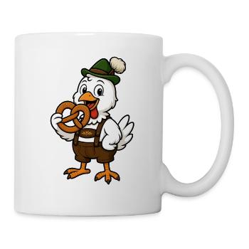 Bavarian duck servant in traditional costume - Mug - white - Right