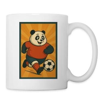 Dynamischer Fußballpanda - Tasse - Weiß - Rechts