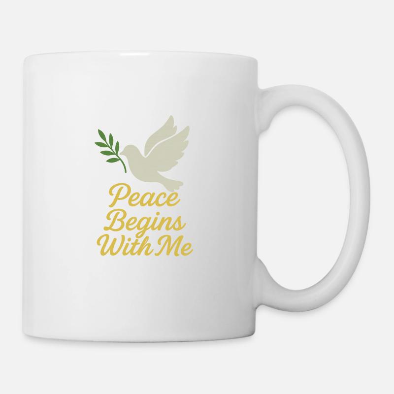 La paix commence avec moi Design inspirant - Mug blanc - blanc