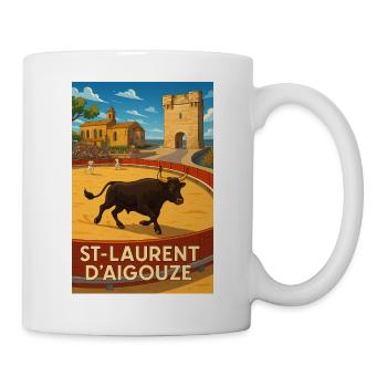 Stierrennen in Saint-Laurent d'Aigouze - Tasse - Weiß - Rechts