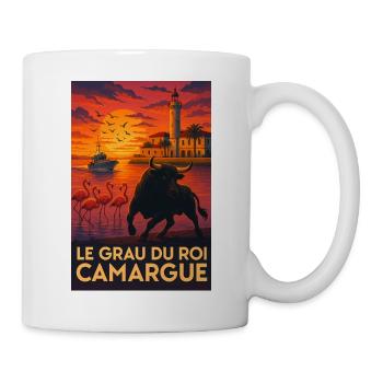 Le Grau Du Roi Camargue Sonnenuntergang - Tasse - Weiß - Rechts