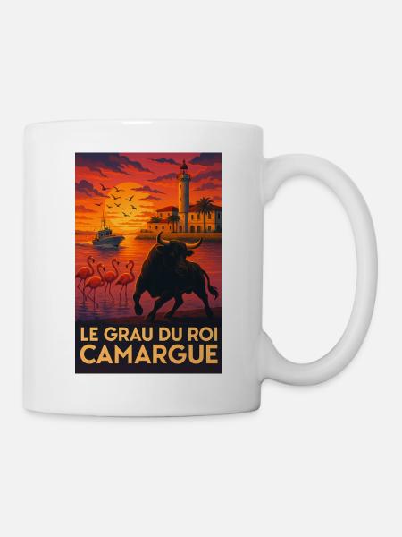 Le Grau Du Roi Camargue Coucher de Soleil - Mug blanc - blanc