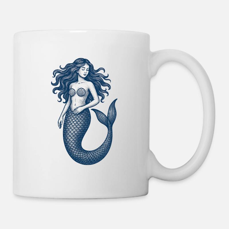 Enchanted Mermaid Elegance - Mug - white
