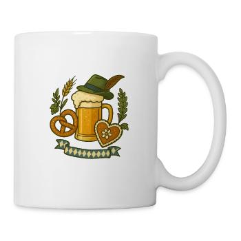 Traditionelles Motiv mit Bierkrug - Tasse - Weiß - Rechts