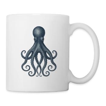 Zeitgenössischer Oktopus Abstraktes Design - Tasse - Weiß - Rechts