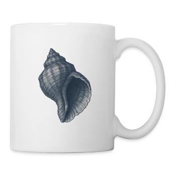 Elegante nautische Muschel Illustration - Tasse - Weiß - Rechts