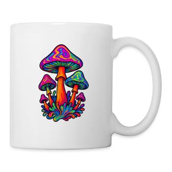Neon-Pilz-Illustration - Tasse - Weiß - Rechts