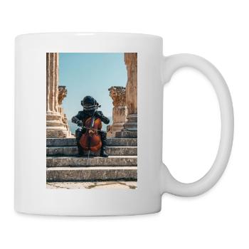 Cosmic Astronaut Playing Cello Amid Ruins - Mug - white - Right