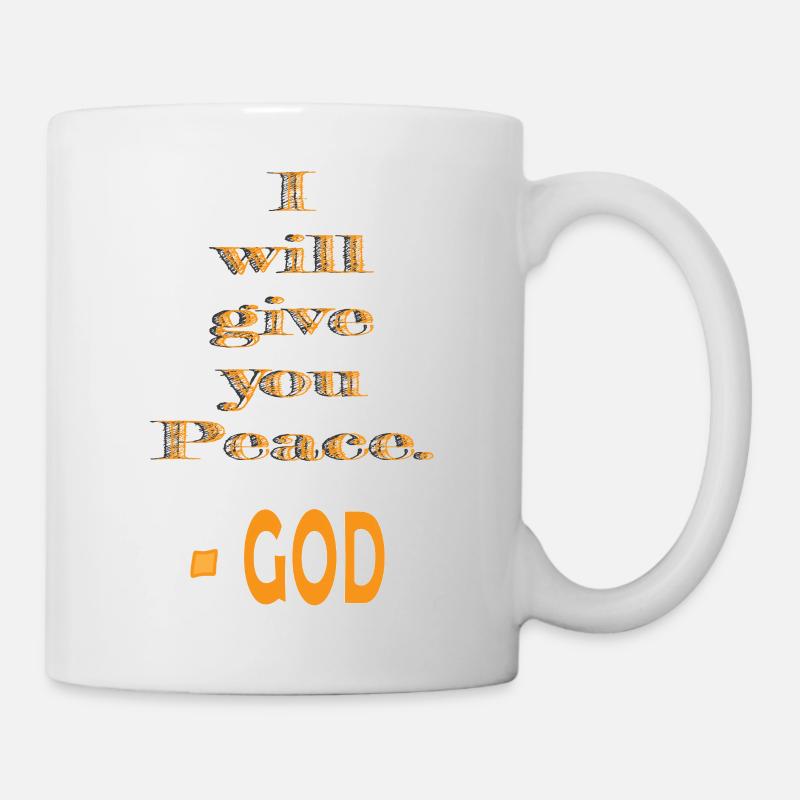 Conception de citation inspirante pour la paix et la foi - Mug blanc - blanc
