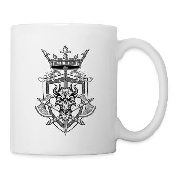 “Crowned Demon Warrior Crest” - Mug - white - Right