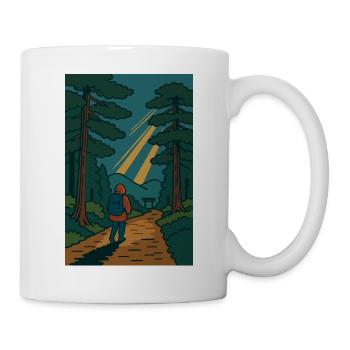Nature Adventure Sweat à capuche Randonneur en forêt - Mug blanc - blanc - Droite