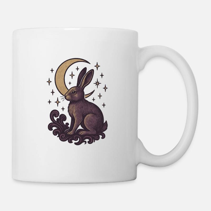 Celestial Hare Mystical Illustration - Mug - white