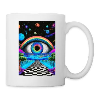 Psychedelische Reise ins All - Tasse - Weiß - Rechts