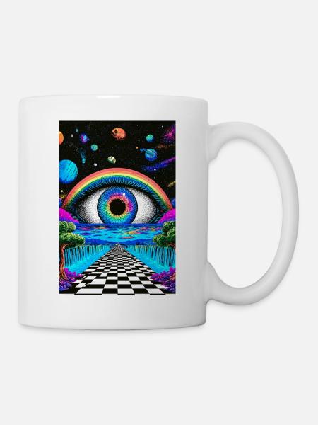 Psychedelische Reise ins All - Tasse - Weiß