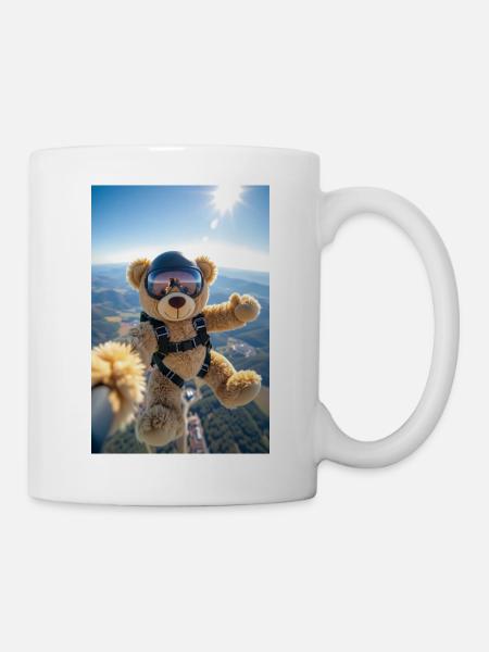 Bären-Fallschirmsprung-Abenteuer - Tasse - Weiß