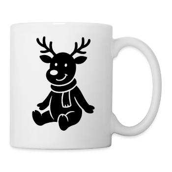 Cute Reindeer Silhouette Illustration - Mug - white - Right