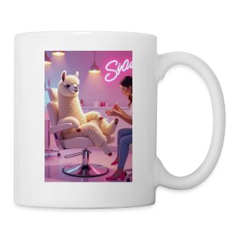 Lama Lyrique en Salon Moderne - Mug blanc - blanc - Droite