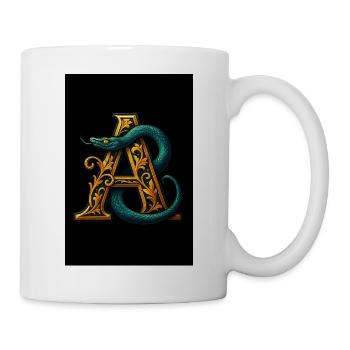 A - Magisches Ornament mit Basilisk - Tasse - Weiß - Rechts