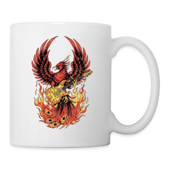 Fiery Eagle Guitare Rock Design - Mug blanc - blanc - Droite