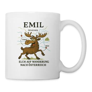 Emil on a hiking tour - Mug - white - Right