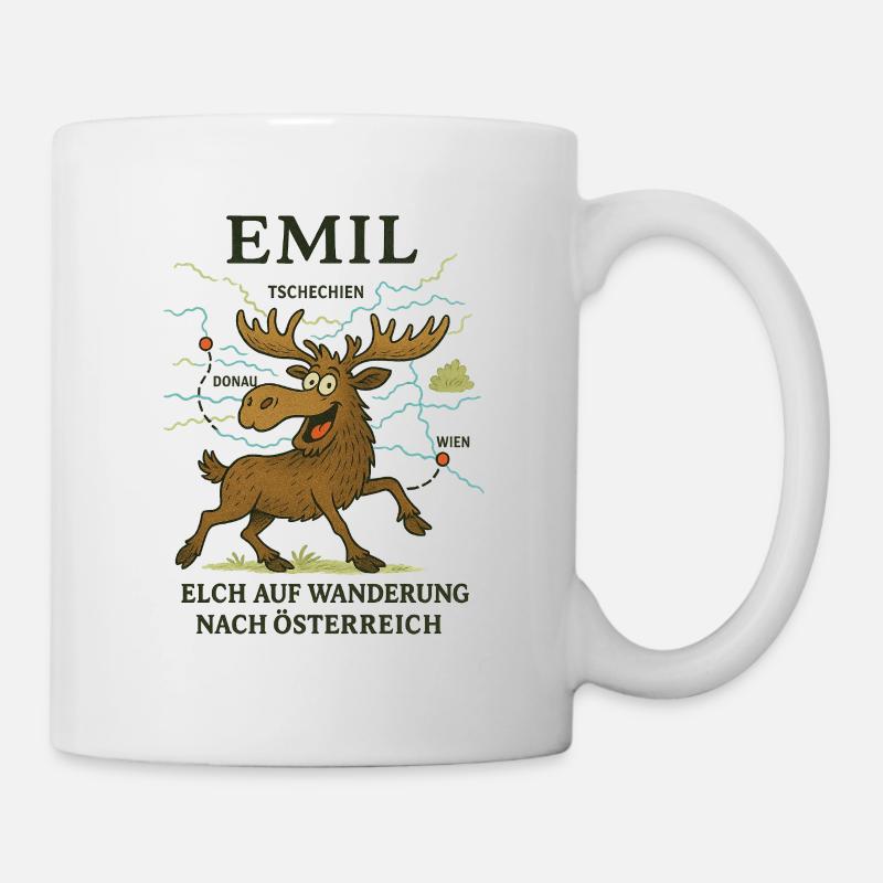 Emil on a hiking tour - Mug - white