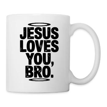 Jesus liebt dich, Bruder - Tasse - Weiß - Rechts