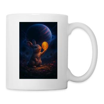 Weltraum-Hase mit Bitcoin-Münze - Tasse - Weiß - Rechts