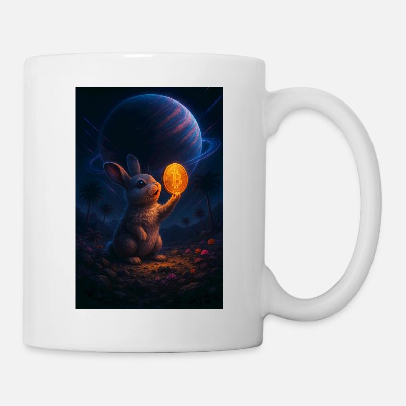 Space Bunny with Bitcoin Coin - Mug - white