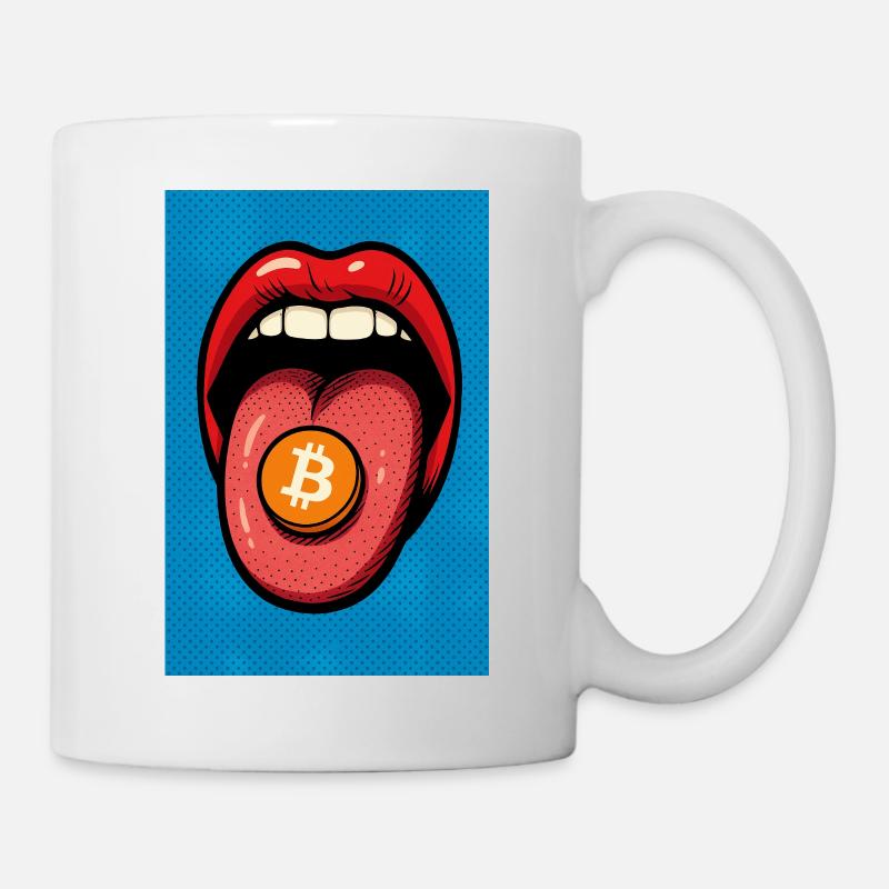 Pop Art Bitcoin Motif - Mug blanc - blanc