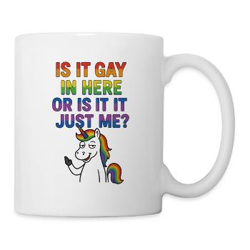 Frange arc-en-ciel humoristique avec thème LGBTQ - Mug blanc - blanc - Droite