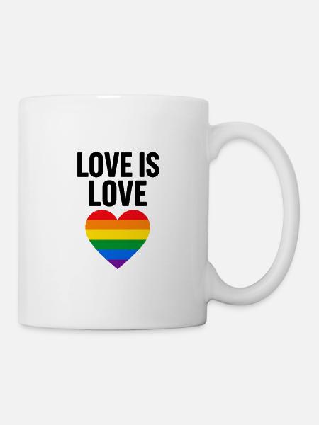 Rainbow heart for diversity and love - Mug - white