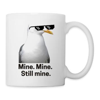 Verpixelte Möwe mit Sonnenbrille Design - Tasse - Weiß - Rechts