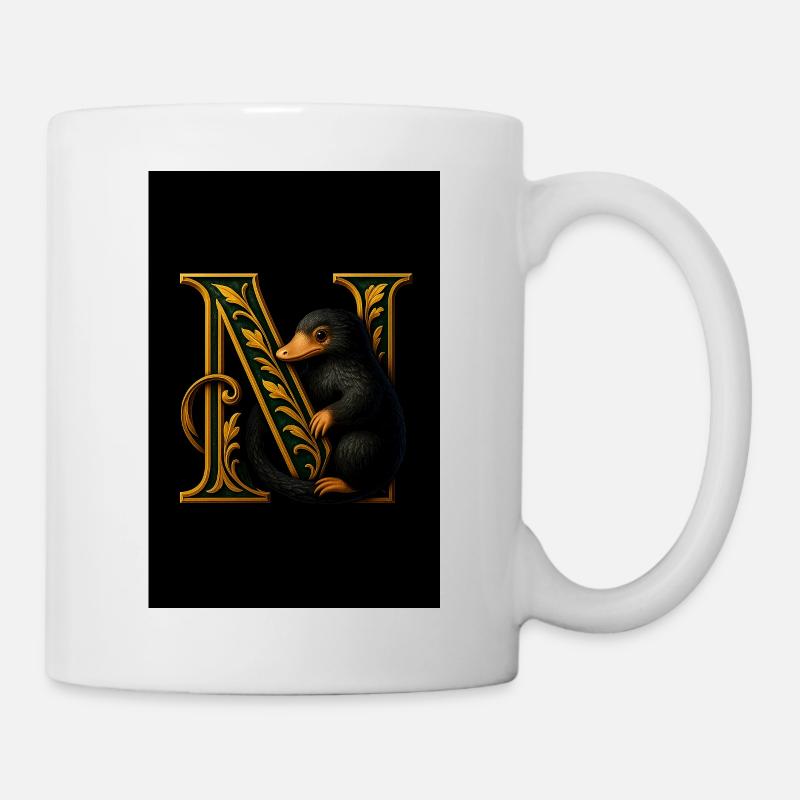 N – Magisches Ornament mit Maulwurf - Tasse - Weiß