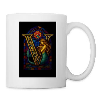 V – Magisches Ornament mit Nixe - Tasse - Weiß - Rechts