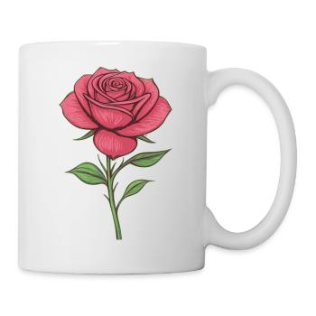 Elegant rose illustration for clothes - Mug - white - Right