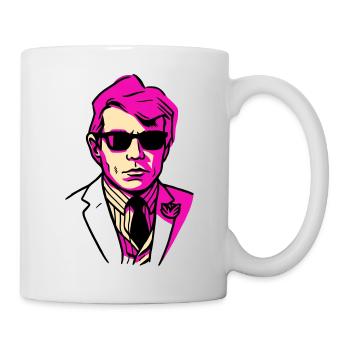 Pop art portrait with sunglasses - Mug - white - Right