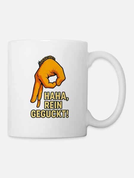 Funny hand motif with saying - Mug - white