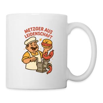 Passionate butcher with humor - Mug - white - Right