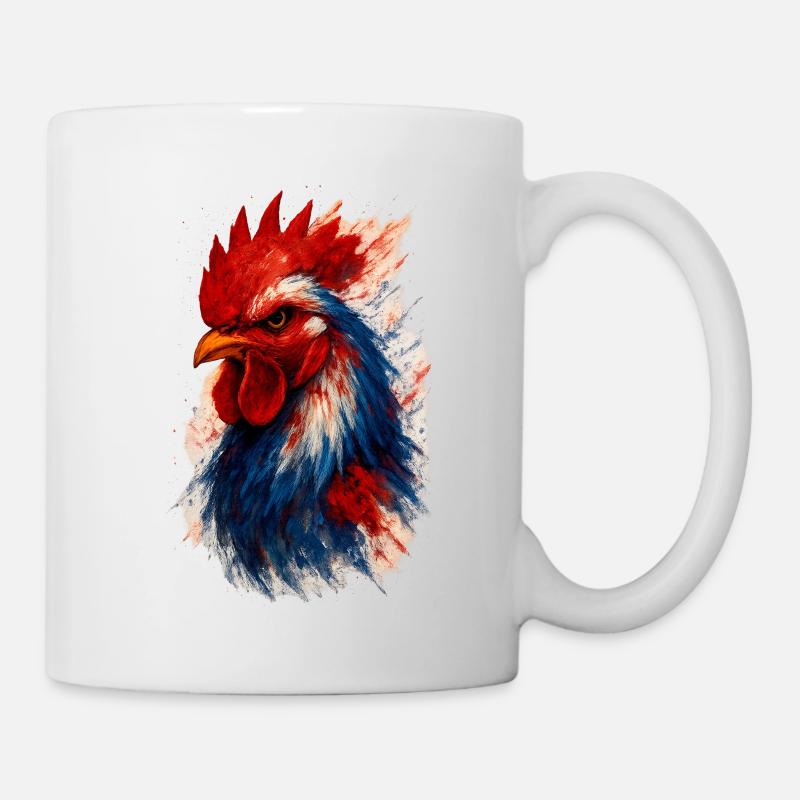 Französischer Hahn (Trikolore) - Tasse - Weiß