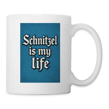 Schnitzel is my life lettering - Mug - white - Right